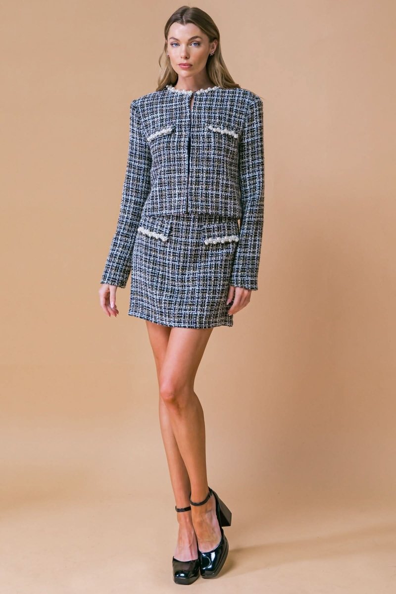GUEST OF HONOR TWEED CROP JACKET - Love Salve