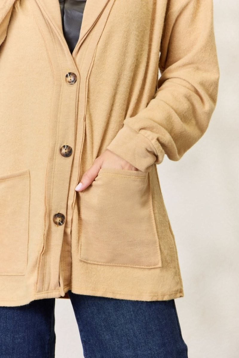 Heimish Full Size Button Up Long Sleeve Cardigan - Love Salve