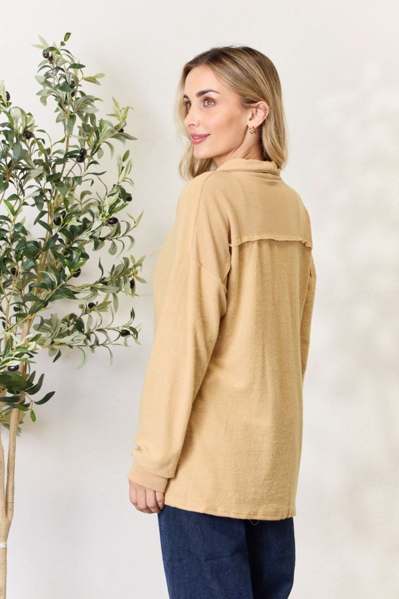 Heimish Full Size Button Up Long Sleeve Cardigan - Love Salve