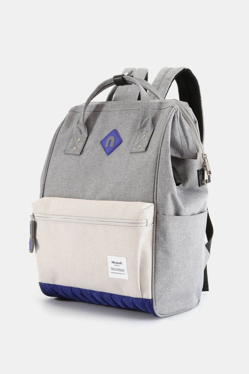 Himawari Contrast Waterproof Backpack Bag with External USB Port - Love Salve