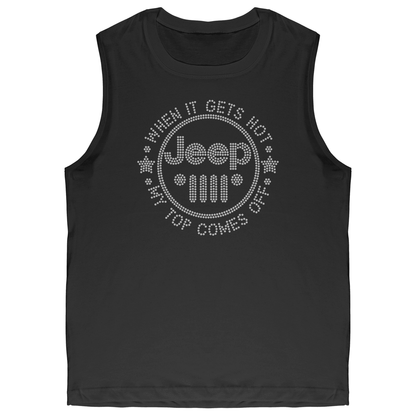 Topless Rhinestone Offroad Grill Tee Shirt Crew Neck, V Neck, Tank Top