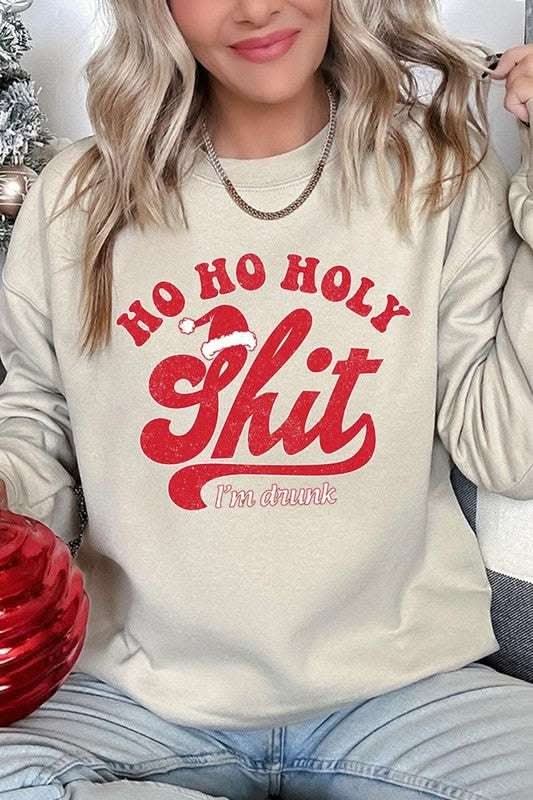 Ho Ho Ho Holy Shit Graphic Fleece Sweatshirts - Love Salve