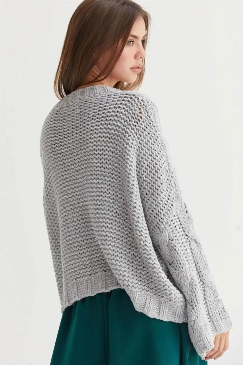 HYFVE Cable Knit V-Neck Sweater - Love Salve