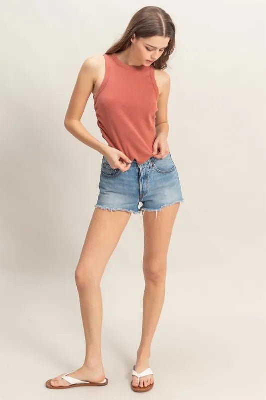 HYFVE Mineral Wash Rib Knit Tank - Trendy Wardrobe Staple - Love Salve