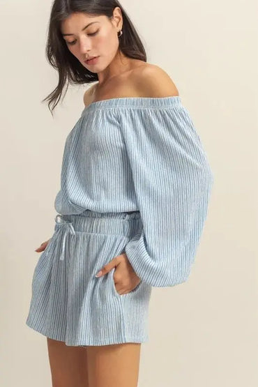 HYFVE Off Shoulder Top and Shorts Set - Love Salve