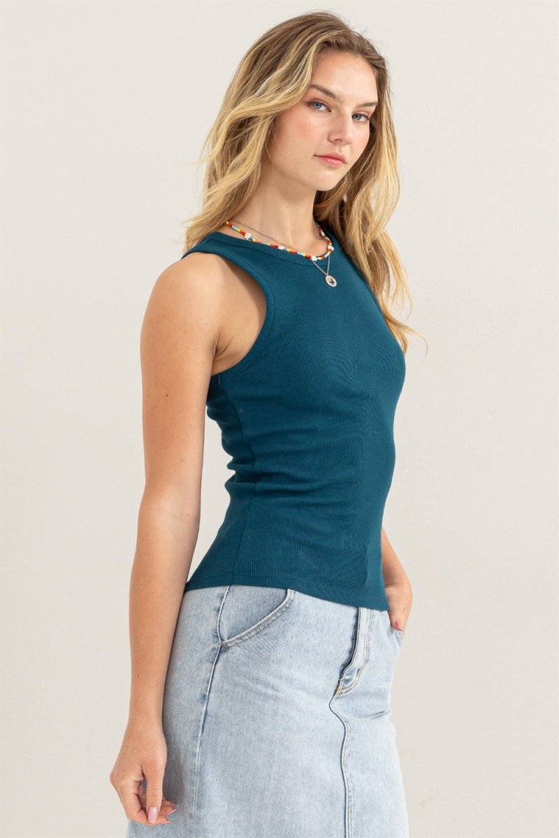 HYFVE Ribbed Round Neck Tank Top for Women Stylish Apparel - Love Salve