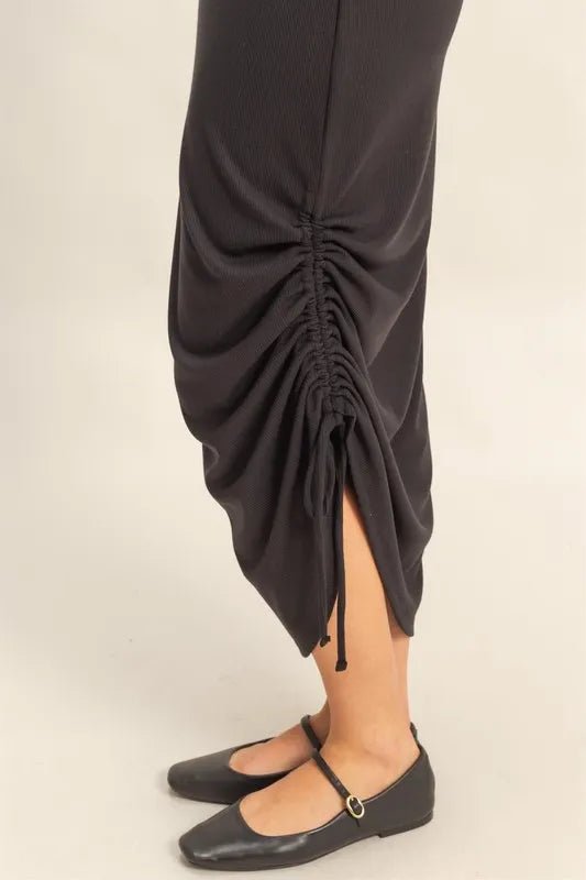 HYFVE Scoop Neck Side Tie Detail Midi Dress for Women - Love Salve