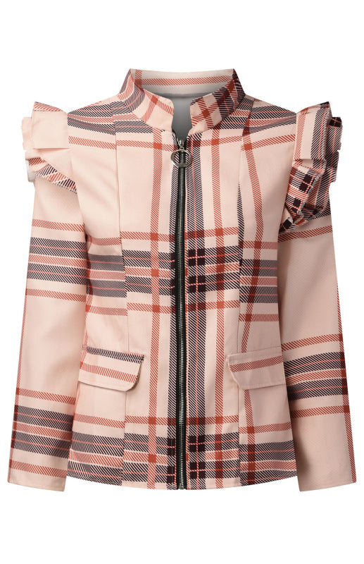 Autumn Winter Long Sleeve Printed Suit Coat for Women