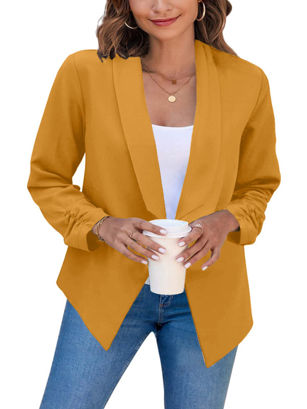 Women's Coat Double-Layer Suit Lapel Small Suit for Casual Wear