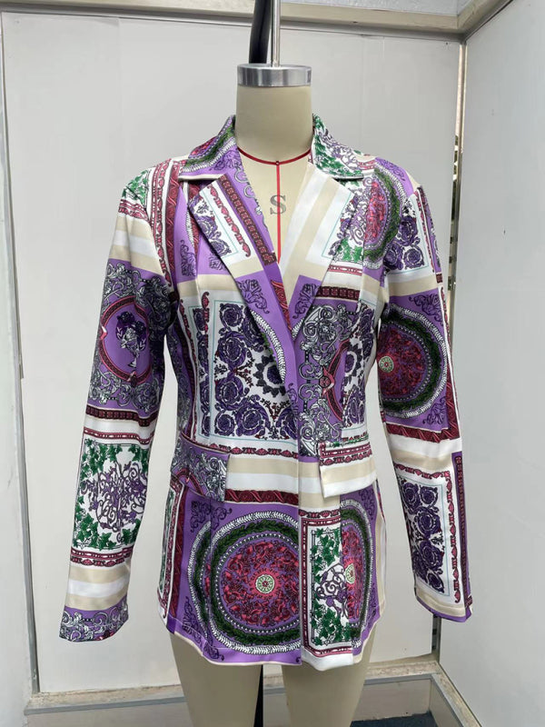 Long-Sleeved Fashion Sexy Printed Small Suit Jacket For Women