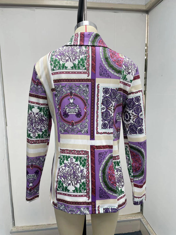 Long-Sleeved Fashion Sexy Printed Small Suit Jacket For Women