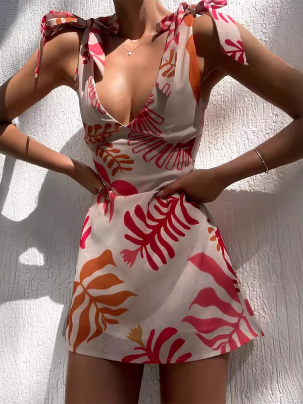 New Women's Sexy Printed Short Dress for Spring-Summer