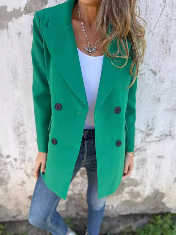 Solid Color Fashion Long Sleeve Blazer for Women Stylish