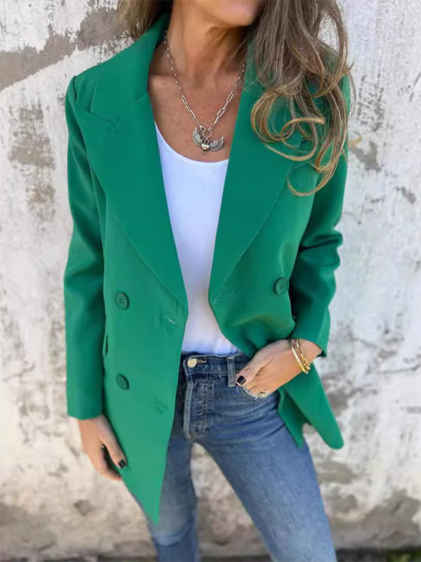Solid Color Fashion Long Sleeve Blazer for Women Stylish