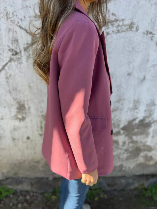 Solid Color Fashion Long Sleeve Blazer for Women Stylish