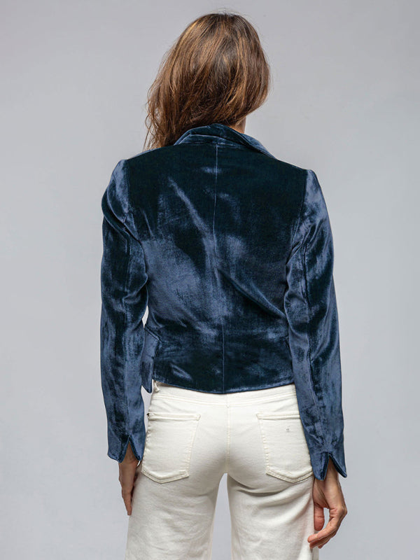 New Style Gold Velvet Suit One Button Slim Casual Suit
