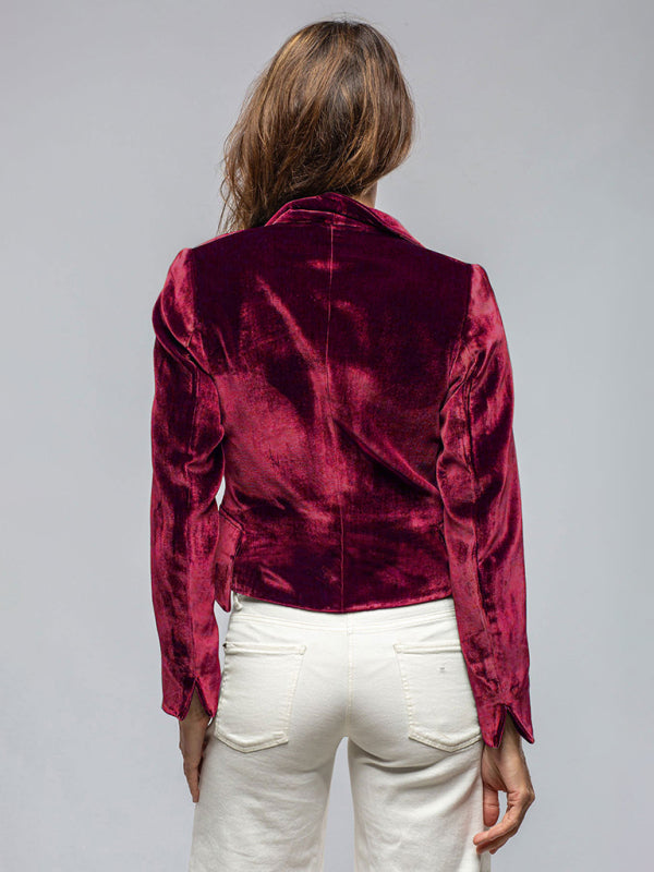 New Style Gold Velvet Suit One Button Slim Casual Suit
