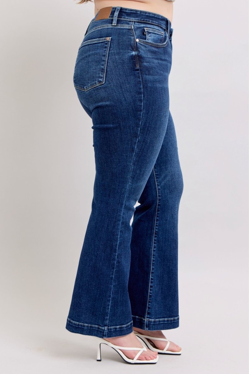 Judy Blue Full Size High Rise Flare Jeans with Pockets Plus Size - Love Salve