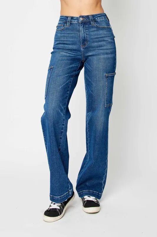 Judy Blue Full Size High Waist Cargo Jeans for Women - Love Salve