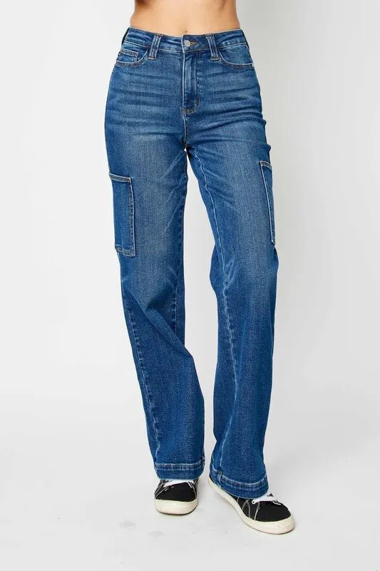 Judy Blue Full Size High Waist Cargo Jeans for Women - Love Salve