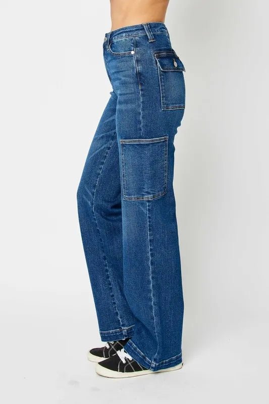 Judy Blue Full Size High Waist Cargo Jeans for Women - Love Salve