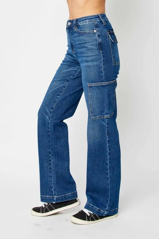 Judy Blue Full Size High Waist Cargo Jeans for Women - Love Salve