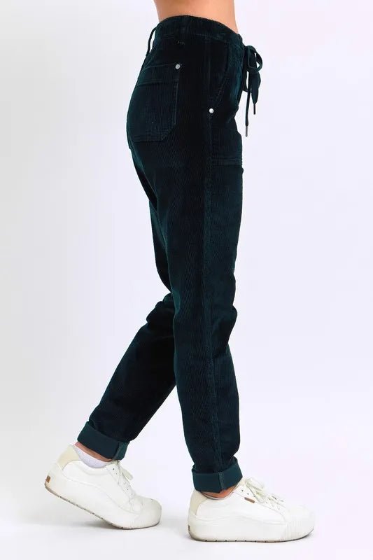 Judy Blue Full Size High Waist Corduroy Cuffed Jogger Plus Size - Love Salve