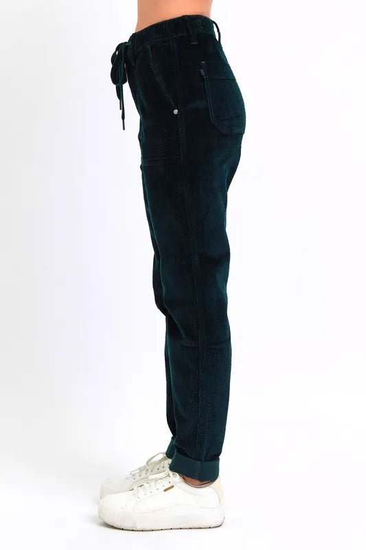 Judy Blue Full Size High Waist Corduroy Cuffed Jogger Plus Size - Love Salve