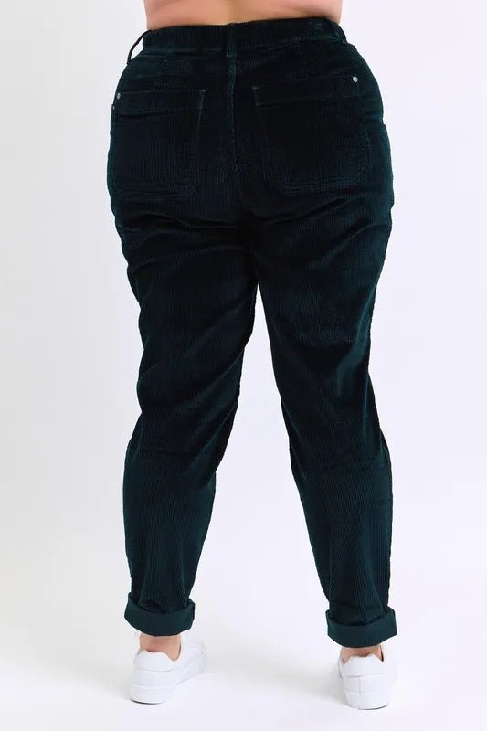 Judy Blue Full Size High Waist Corduroy Cuffed Jogger Plus Size - Love Salve