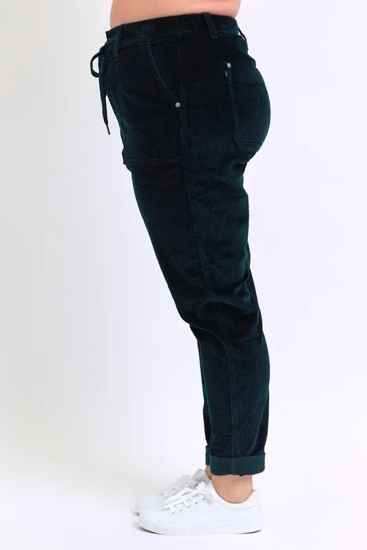 Judy Blue Full Size High Waist Corduroy Cuffed Jogger Plus Size - Love Salve