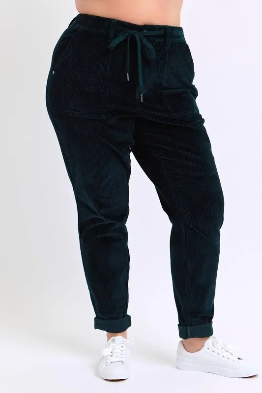 Judy Blue Full Size High Waist Corduroy Cuffed Jogger Plus Size - Love Salve