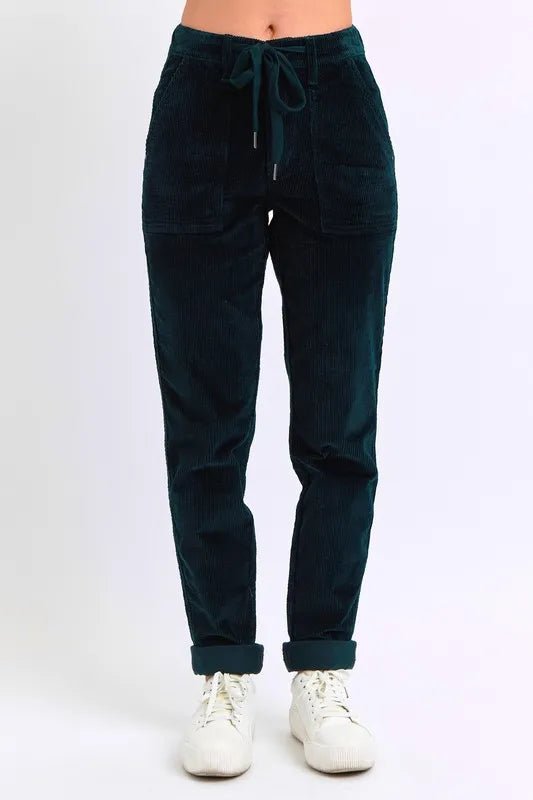 Judy Blue Full Size High Waist Corduroy Cuffed Jogger Plus Size - Love Salve