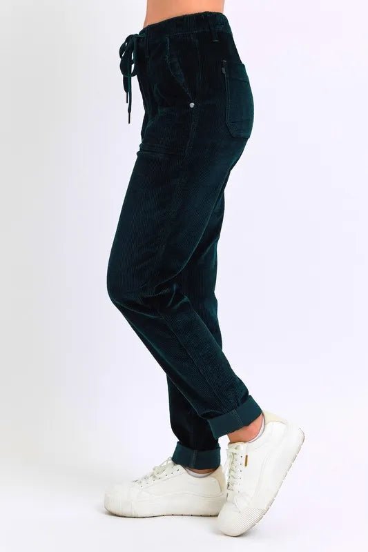 Judy Blue Full Size High Waist Corduroy Cuffed Jogger Plus Size - Love Salve