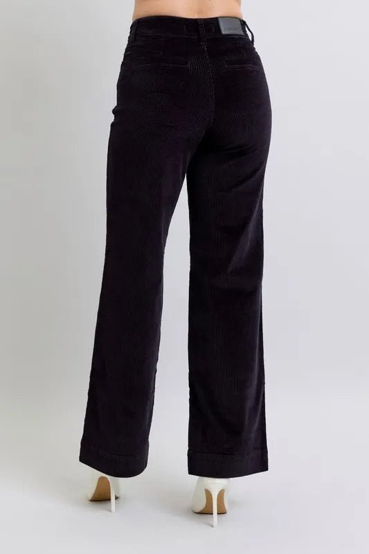 Judy Blue Full Size High Waist Corduroy Trouser Wide Plus Size - Love Salve