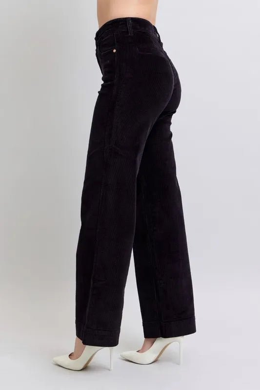 Judy Blue Full Size High Waist Corduroy Trouser Wide Plus Size - Love Salve