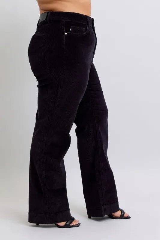 Judy Blue Full Size High Waist Corduroy Trouser Wide Plus Size - Love Salve