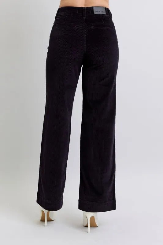 Judy Blue Full Size High Waist Corduroy Trouser Wide Plus Size - Love Salve
