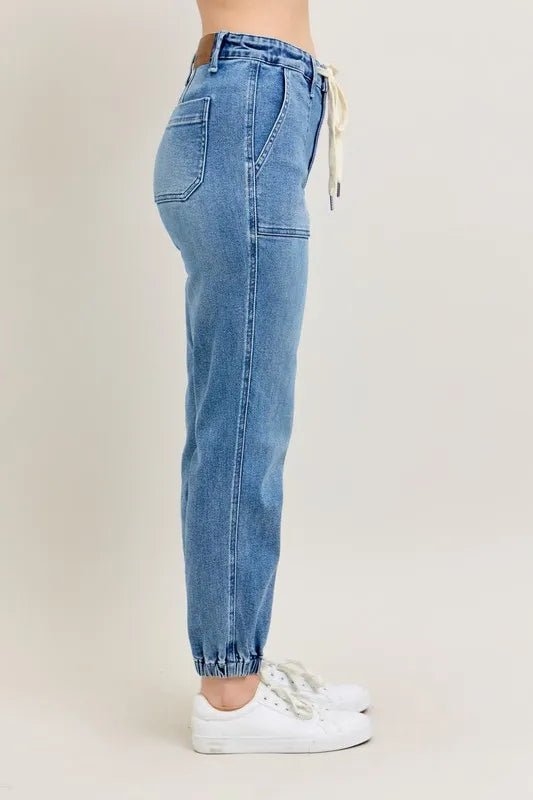 Judy Blue Full Size High Waist Denim Jogger Plus Size Fashion - Love Salve