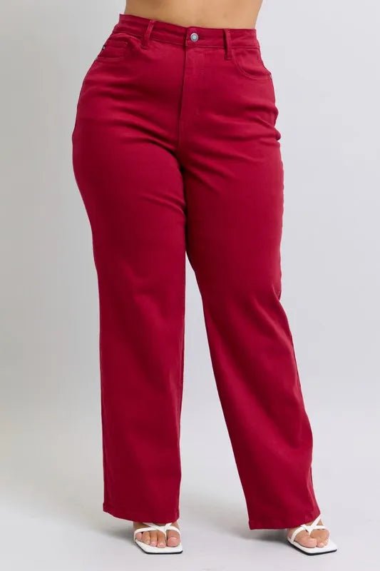 Judy Blue Full Size High Waist Heart Shaped Back Pockets Jeans - Love Salve