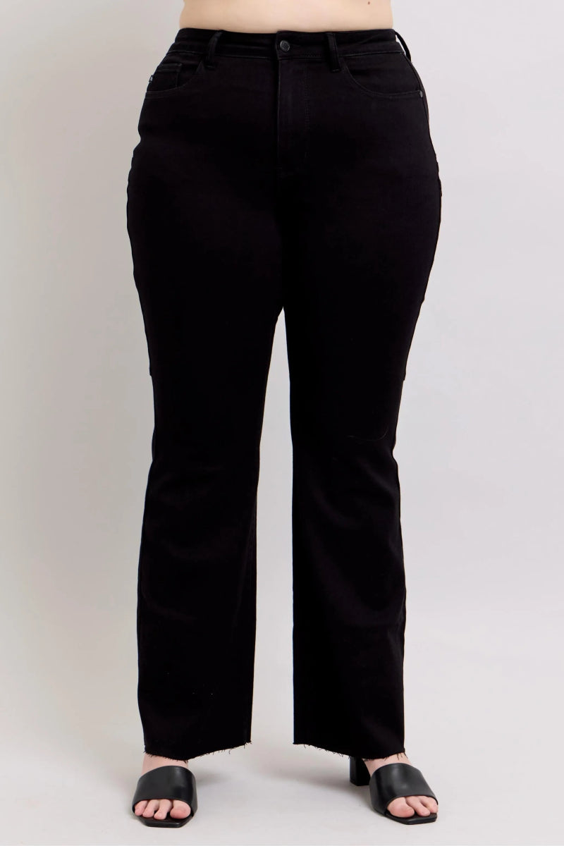 Judy Blue Full Size High Waist Star Seam Detail Flare Plus Size Pants - Love Salve