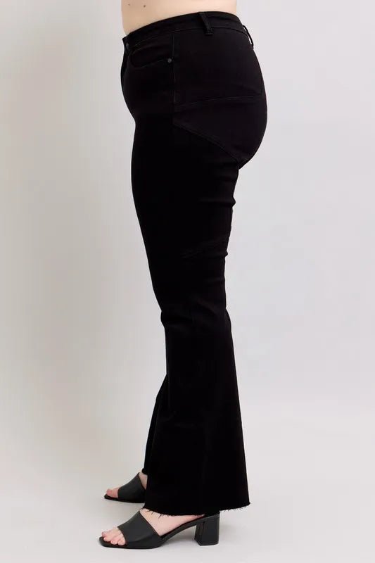 Judy Blue Full Size High Waist Star Seam Detail Flare Plus Size Pants - Love Salve