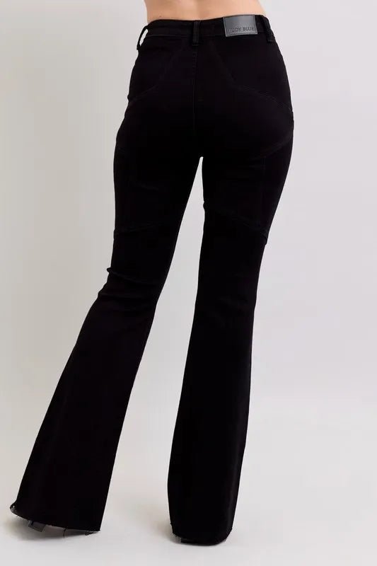 Judy Blue Full Size High Waist Star Seam Detail Flare Plus Size Pants - Love Salve