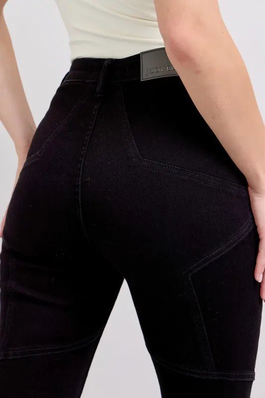 Judy Blue Full Size High Waist Star Seam Detail Flare Plus Size Pants - Love Salve