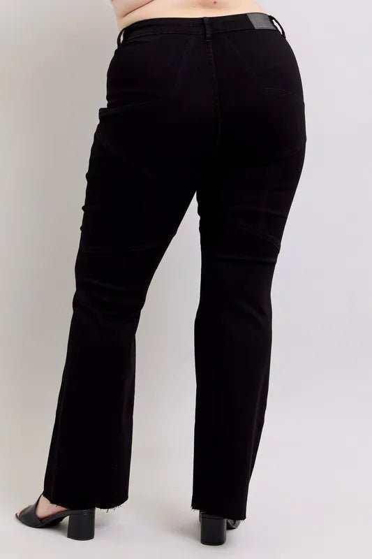 Judy Blue Full Size High Waist Star Seam Detail Flare Plus Size Pants - Love Salve