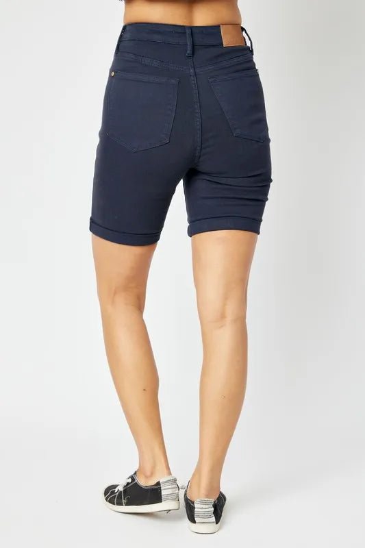 Judy Blue Full Size High Waist Tummy Control Bermuda Shorts - Love Salve