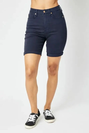 Judy Blue Full Size High Waist Tummy Control Bermuda Shorts - Love Salve
