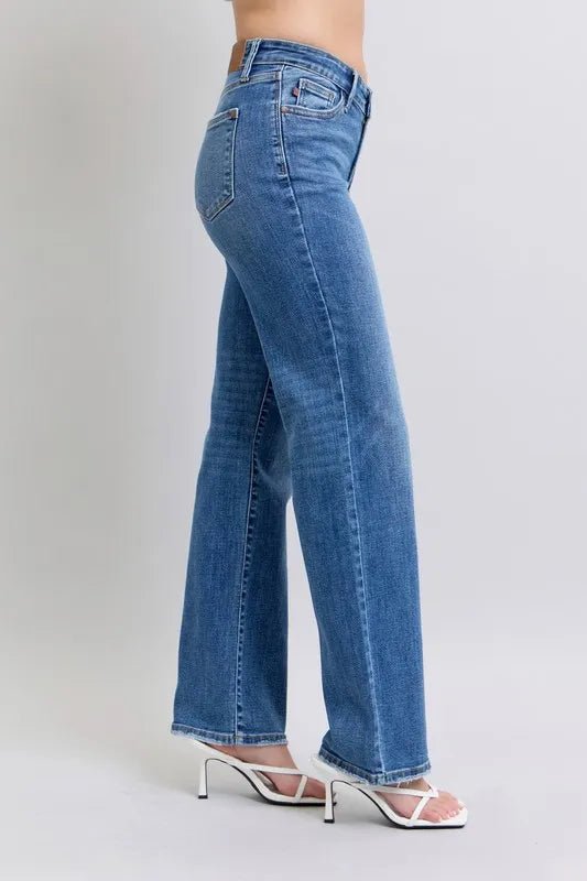 Judy Blue Full Size High Waist V-Front Vintage Wash Jeans - Love Salve