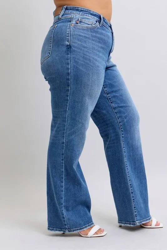 Judy Blue Full Size High Waist V-Front Vintage Wash Jeans - Love Salve