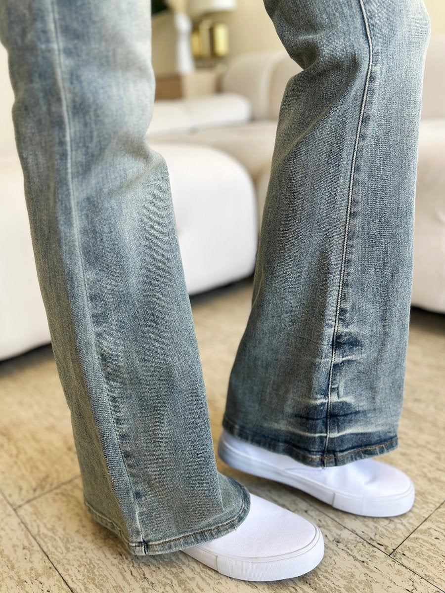 Judy Blue Full Size Mid Rise Flare Jeans for Women - Love Salve