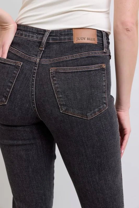 Judy Blue Full Size Mid Rise Tummy Control Slim Jeans Plus Size - Love Salve